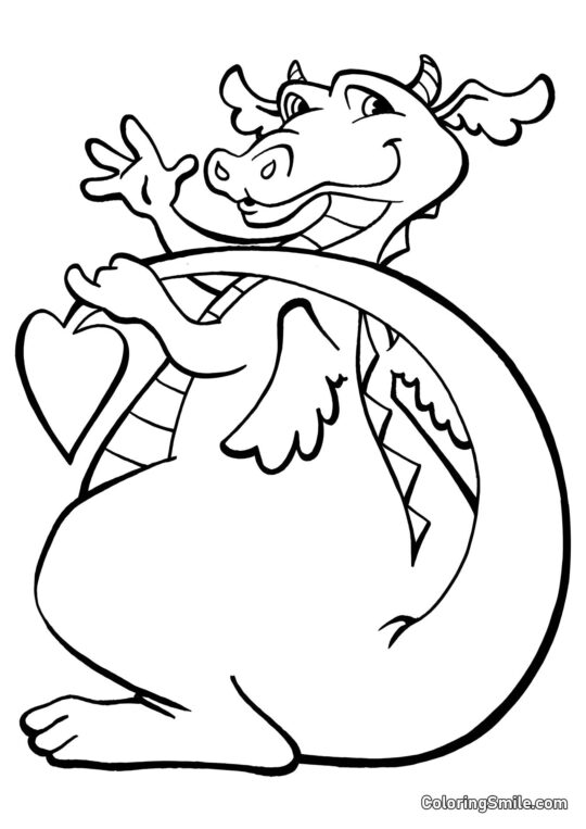 Dragon aimant - Page de Coloriage