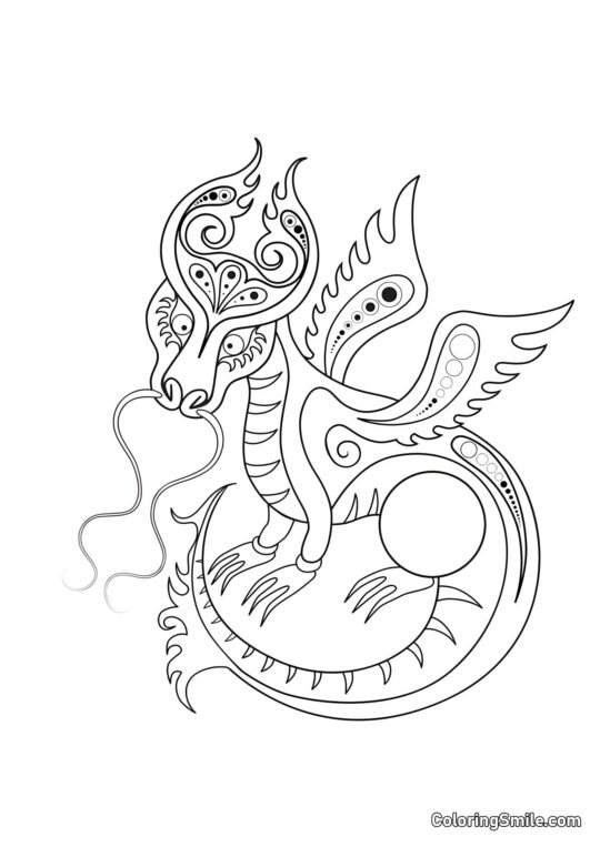 Dragon de conte de fées - Page de Coloriage