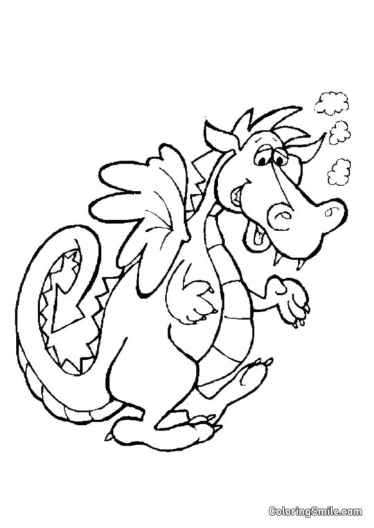 Dragon apprenant à marcher - Page de Coloriage