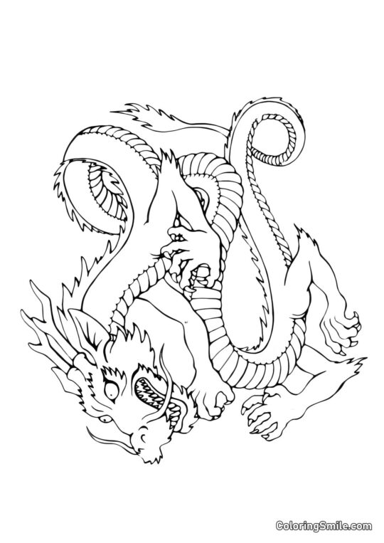 Dragon attaquant - Page de Coloriage