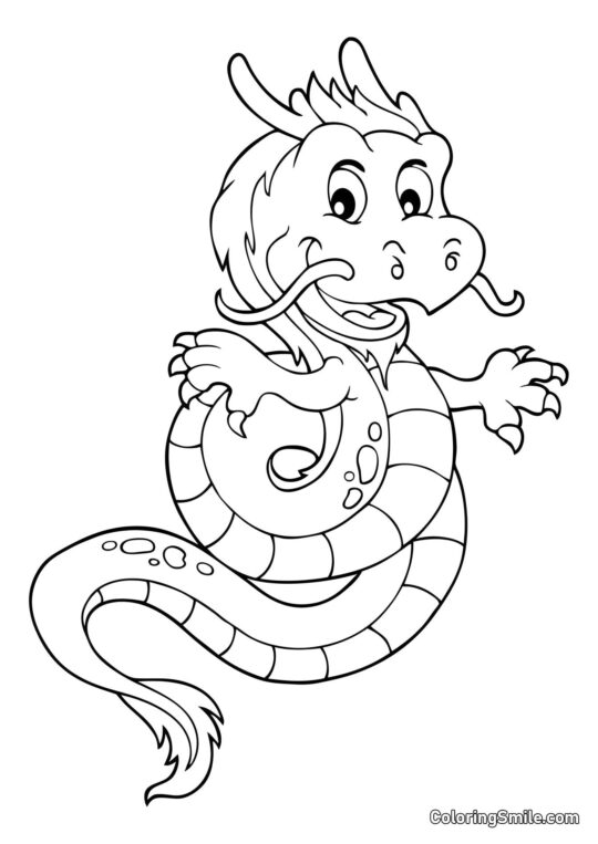 Dragon de style chinois - Page de Coloriage