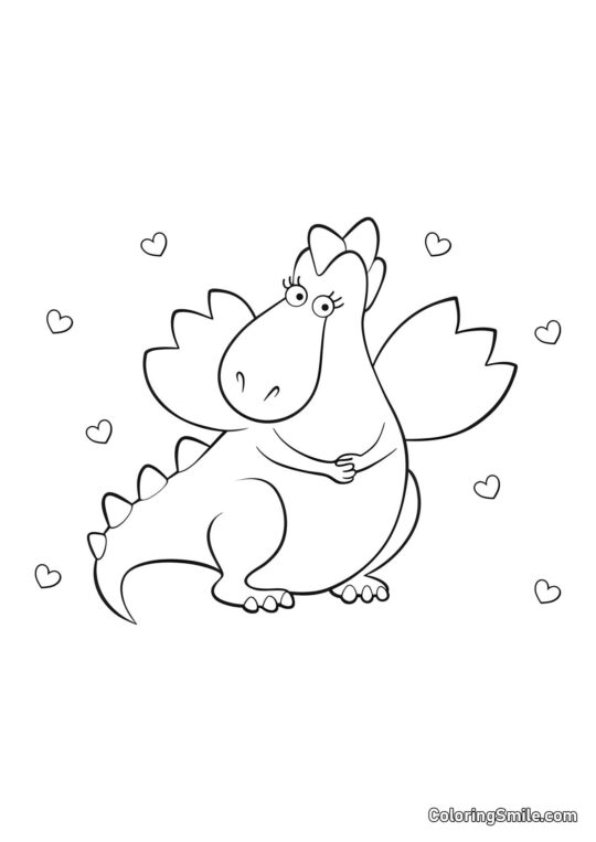 Mignonne fille dragon - Page de Coloriage