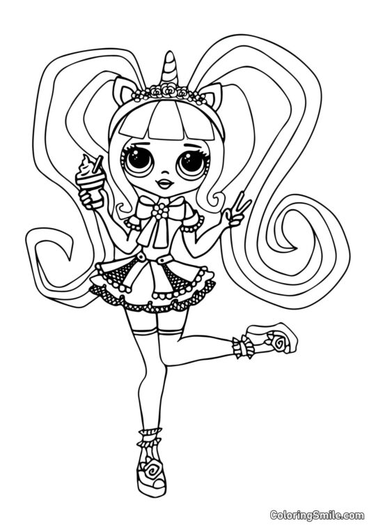 LOL OMG Licorne Anime - Page de Coloriage