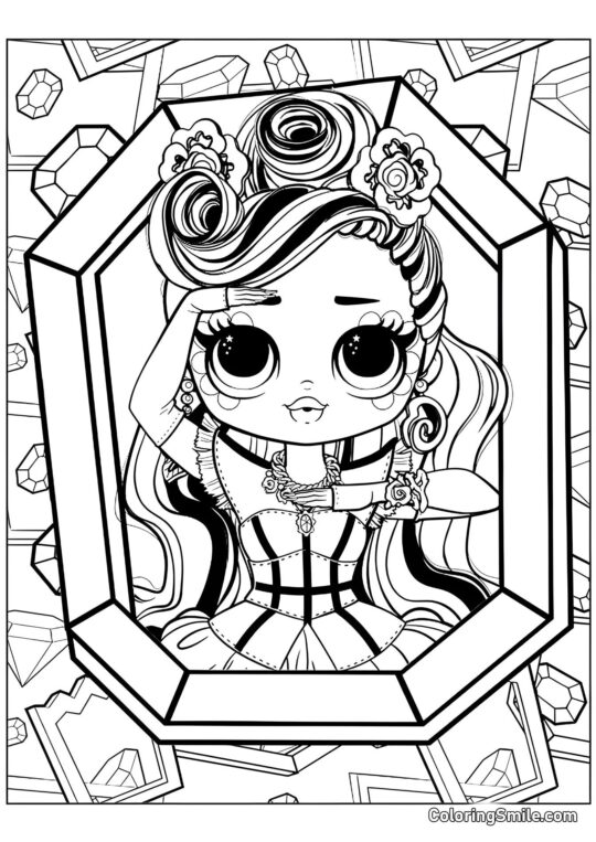 LOL OMG Reine du Design dans un Cadre - Page de Coloriage