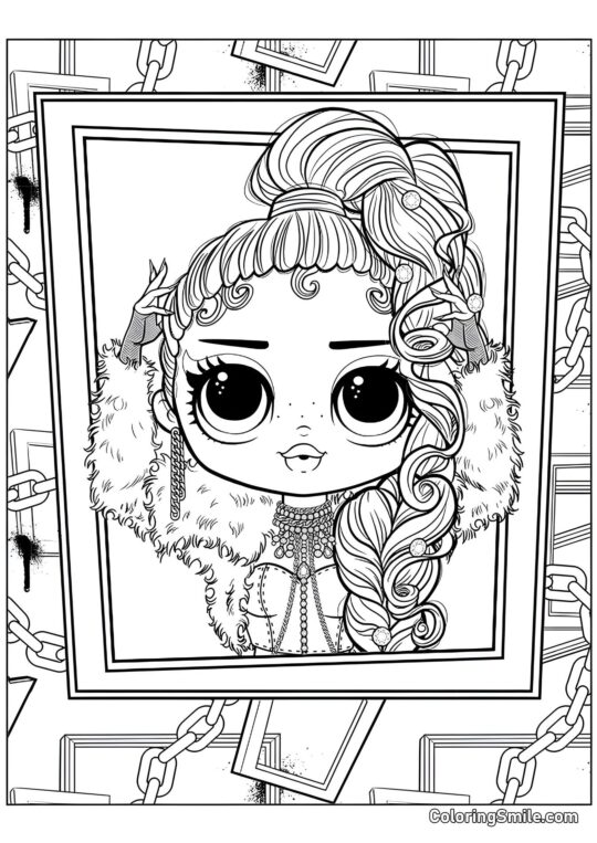 LOL OMG Déesse du Podium dans un Cadre - Page de Coloriage