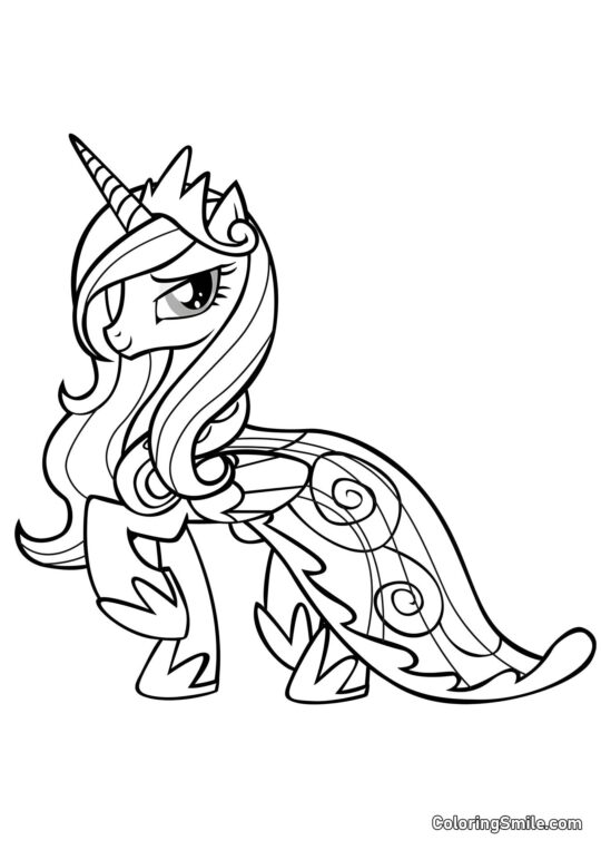 Princesse Cadance en Robe - Page de Coloriage
