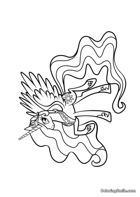 Princesse Celestia de Mon Petit Poney - Page de Coloriage