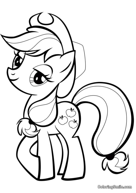 Poney Applejack - Page de Coloriage