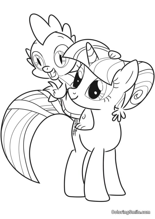 Twilight Sparkle et Spike - Page de Coloriage