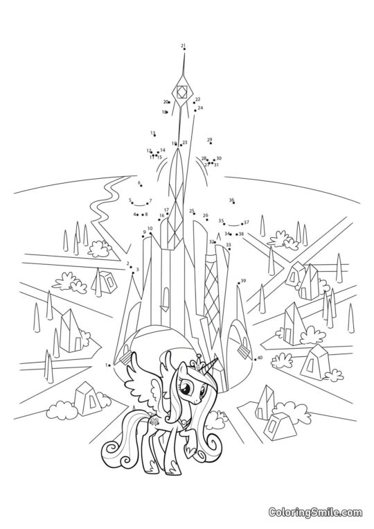 Poney Château de Cristal - Page de Coloriage