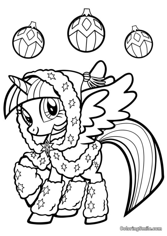 Twilight Sparkle en Manteau d&rsquo;Hiver - Page de Coloriage