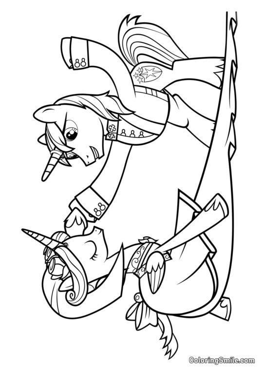 Princesse Cadance et Shining Armor - Page de Coloriage
