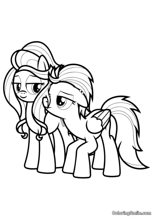 Indigo Zap et Sugarcoat Poneys - Page de Coloriage