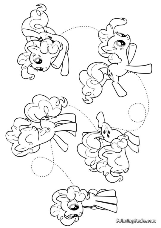 Pinkie Pie et Cinq Poneys - Page de Coloriage