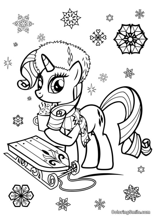 Rarity et Luge - Page de Coloriage