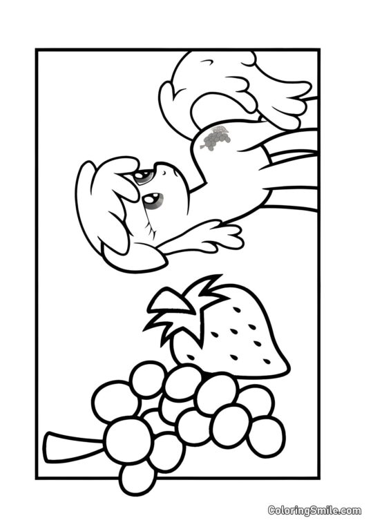 Poneys et Fruits - Page de Coloriage