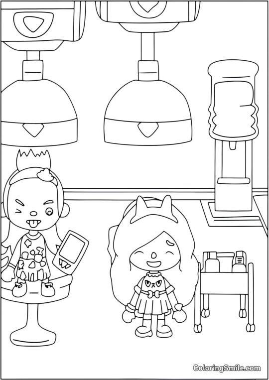 Salon de vie Toca Boca - Page de Coloriage