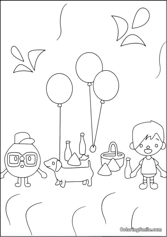 Célébration Toca Boca - Page de Coloriage