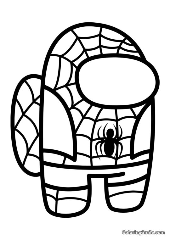 Personnage Among Us Spider-Man - Page de Coloriage