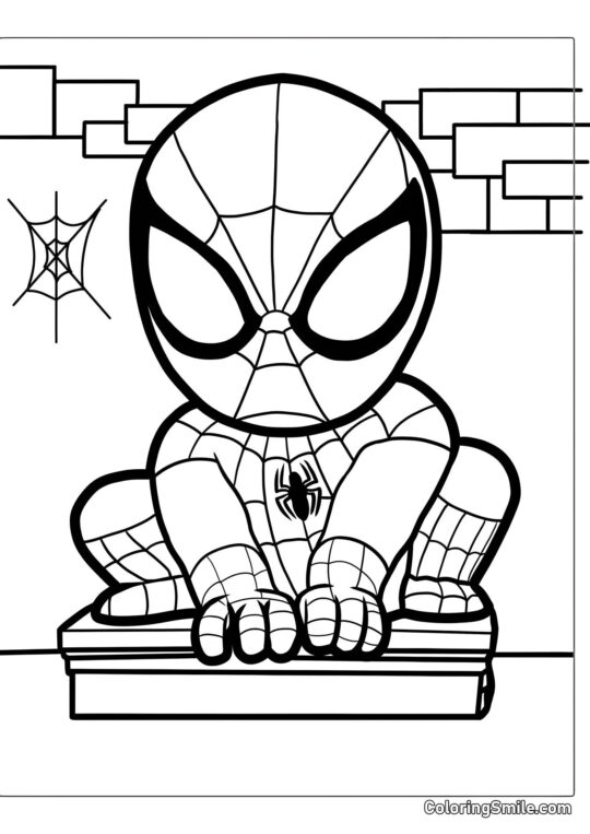 Simple Spider-Man pour enfants - Page de Coloriage