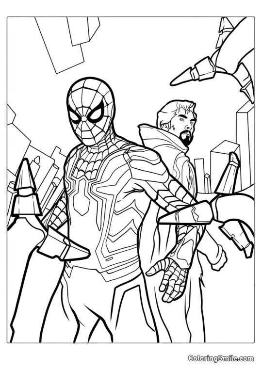 Spider-Man et Doctor Strange - Page de Coloriage