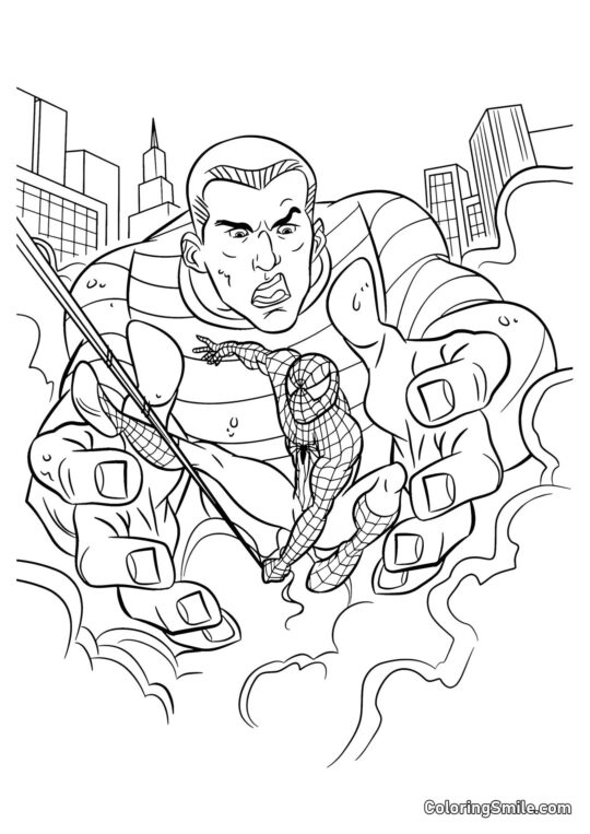 Spider-Man et Sandman - Page de Coloriage