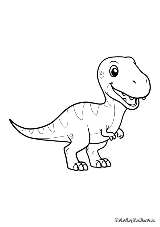 Joli dinosaure T-Rex - Page de Coloriage