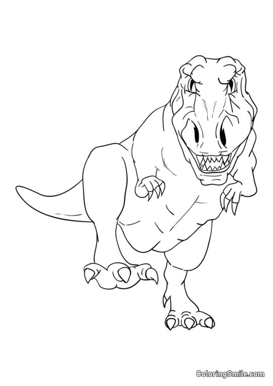 Tyrannosaurus féroce - Page de Coloriage