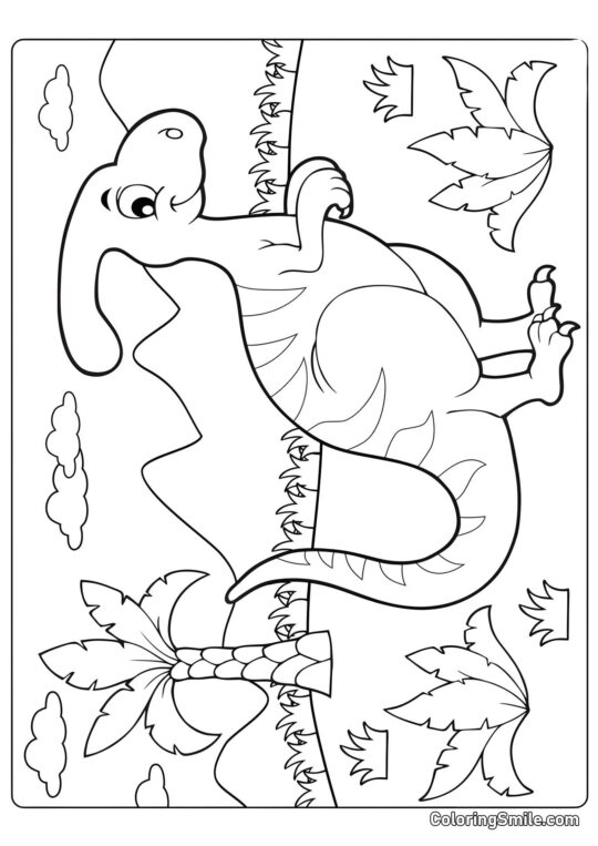 Parasaurolophus de dessin animé - Page de Coloriage