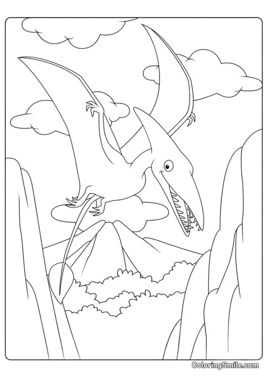 Ptérosaure – Dinosaure volant - Page de Coloriage