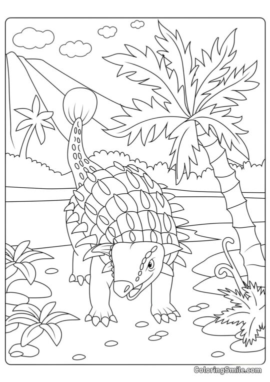 Ankylosaurus armuré - Page de Coloriage