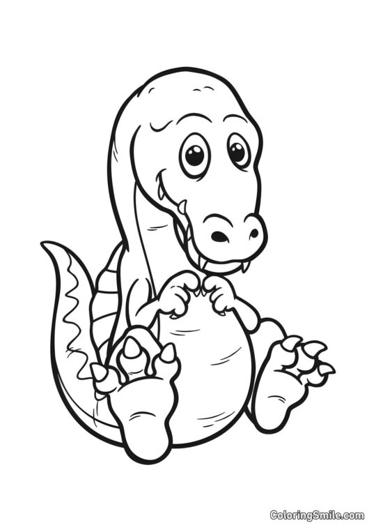 Joli bébé Spinosaurus - Page de Coloriage