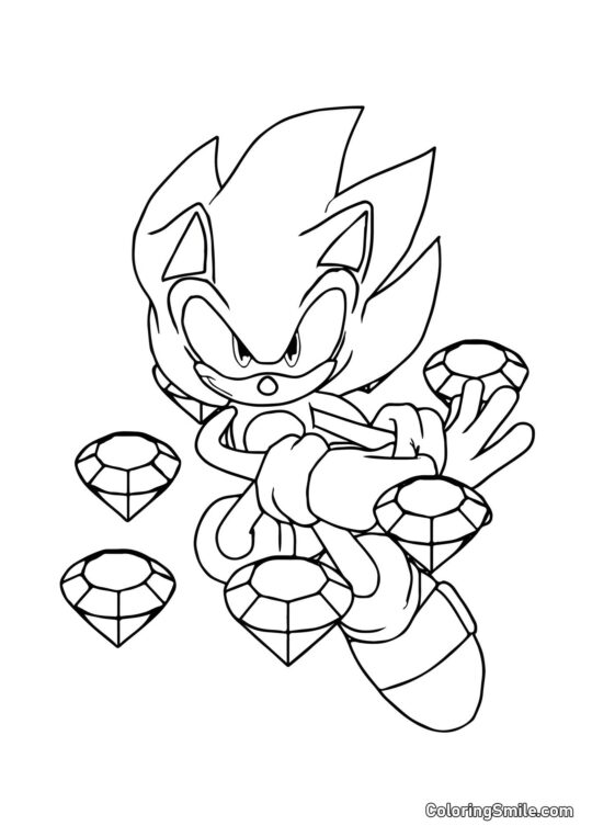 Sonic et Diamants Sonic et Diamants - Page de Coloriage