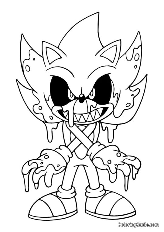 Sonic effrayant Sonic effrayant - Page de Coloriage