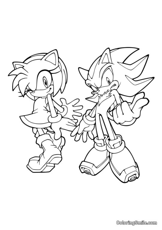 Sonic et Amy Rose Sonic et Amy Rose - Page de Coloriage