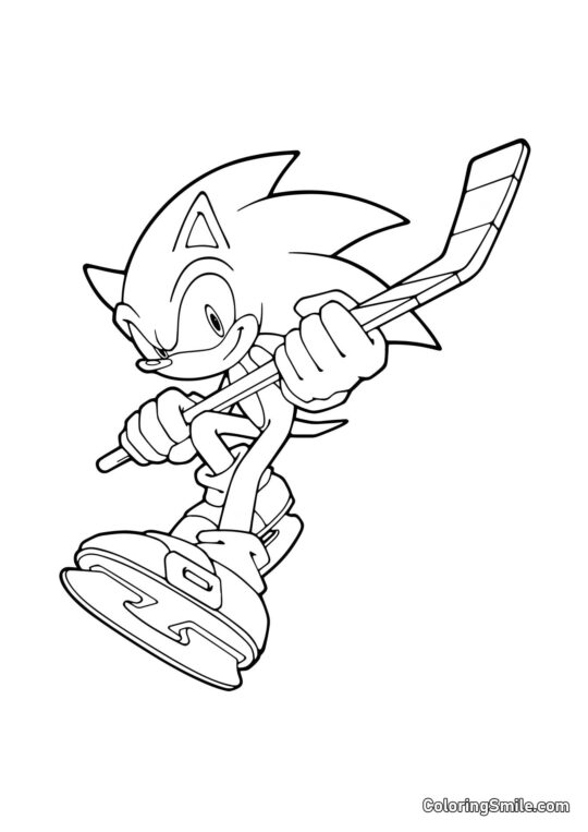 Sonic le Joueur de Hockey Sonic le Joueur de Hockey - Page de Coloriage