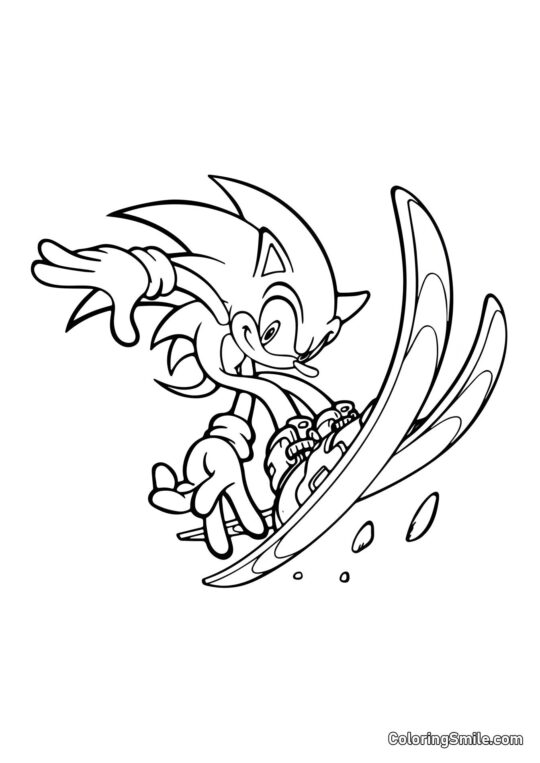 Sonic le Skieur Sonic le Skieur - Page de Coloriage