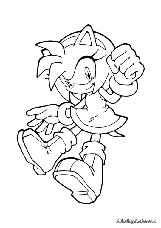 Amy Rose de Sonic Amy Rose de Sonic - Page de Coloriage