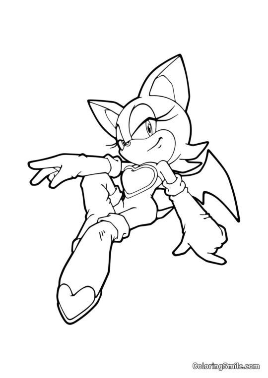 Rouge Cool de Sonic Rouge Cool de Sonic - Page de Coloriage