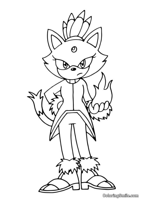 Blaze le Chat et le Feu Blaze le Chat et le Feu - Page de Coloriage