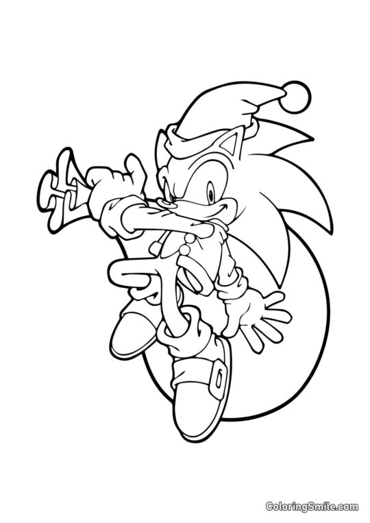 Sonic Nouvel An Sonic Nouvel An - Page de Coloriage