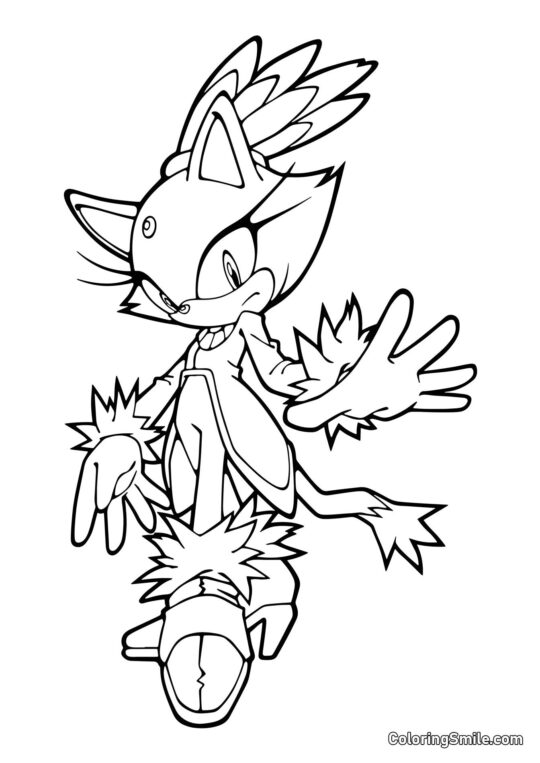 Blaze le Chat de Sonic Blaze le Chat de Sonic - Page de Coloriage