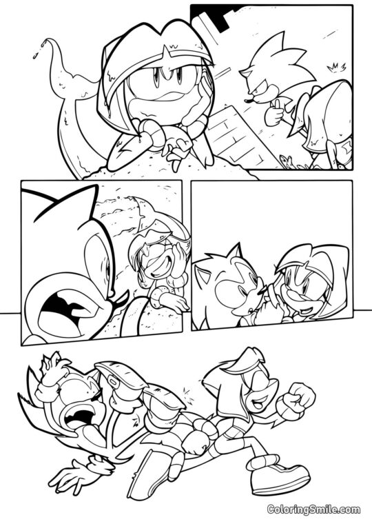 Bandes dessinées Sonic Bandes dessinées Sonic - Page de Coloriage