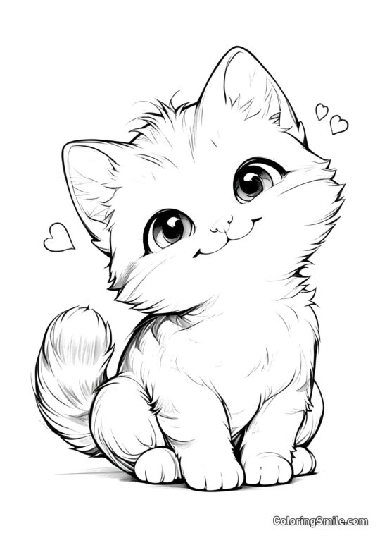 Le Chat le Plus Mignon - Page de Coloriage