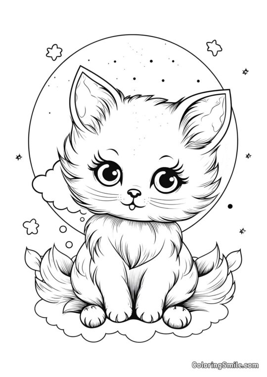 Chat Magnifique - Page de Coloriage