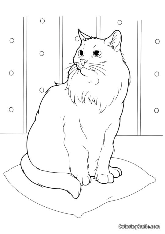 Chat Pensif - Page de Coloriage