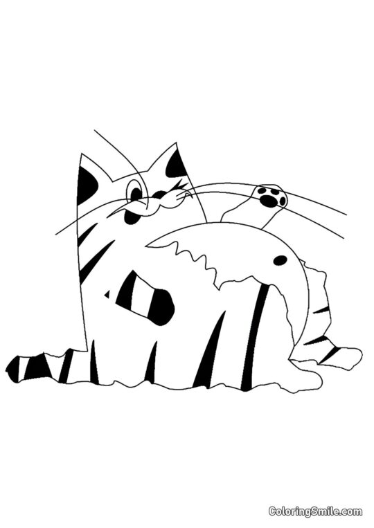 Chat Dodue - Page de Coloriage