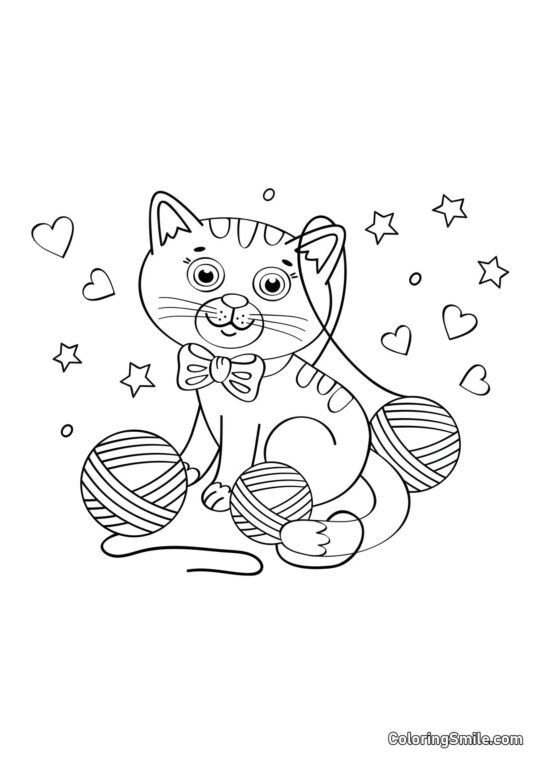 Chat et Fils - Page de Coloriage