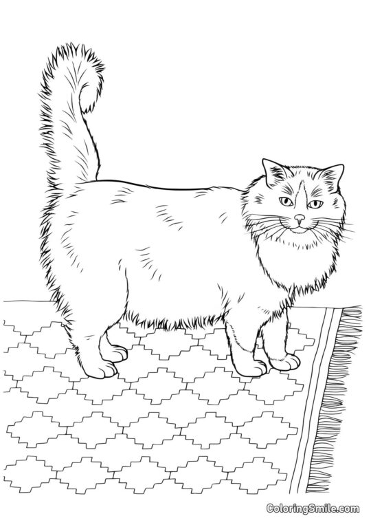 Chat Domestique Luxueux - Page de Coloriage