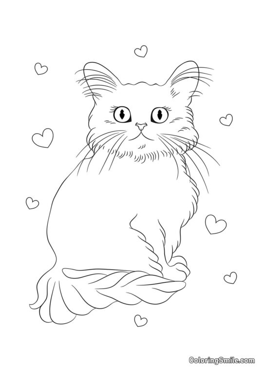 Chat Miaule - Page de Coloriage